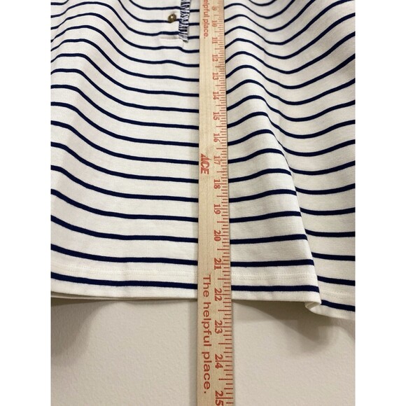 J.Crew Factory Striped ruffle-collar henley Long Sleeves New Size S Small - Picture 8 of 10